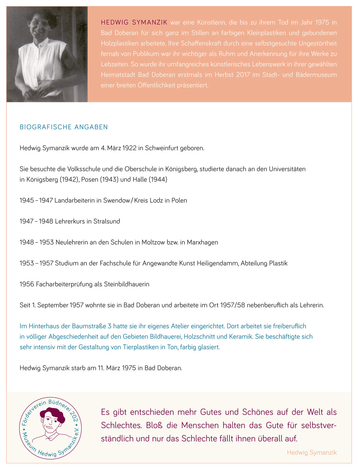 Förderverein Büdnerei 202 • Museum Hedwig Symanzik e.V. 