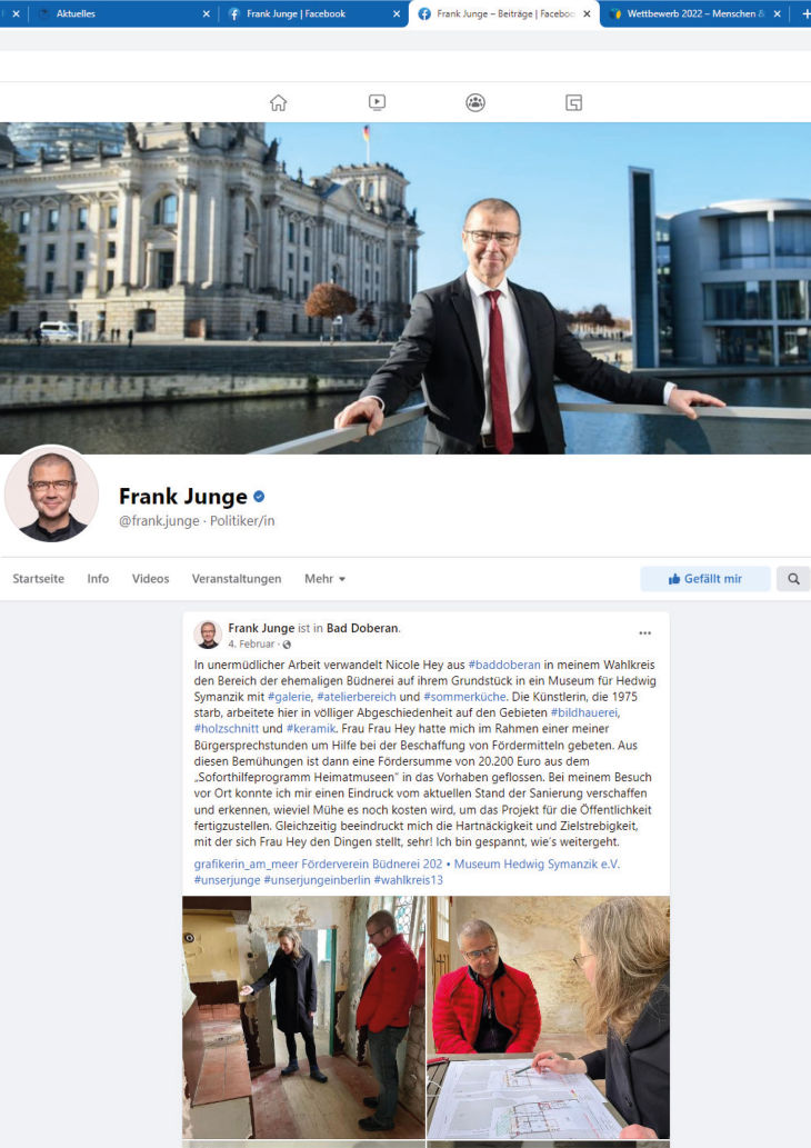 MdB Frank Junge Büdnerei 202 • Museum Hedwig Symanzik e.V.